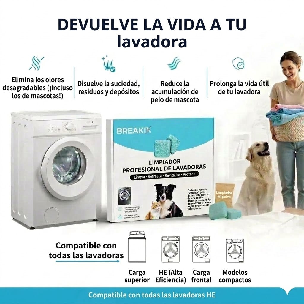 Limpiador profesional de lavadora – enzimas activas