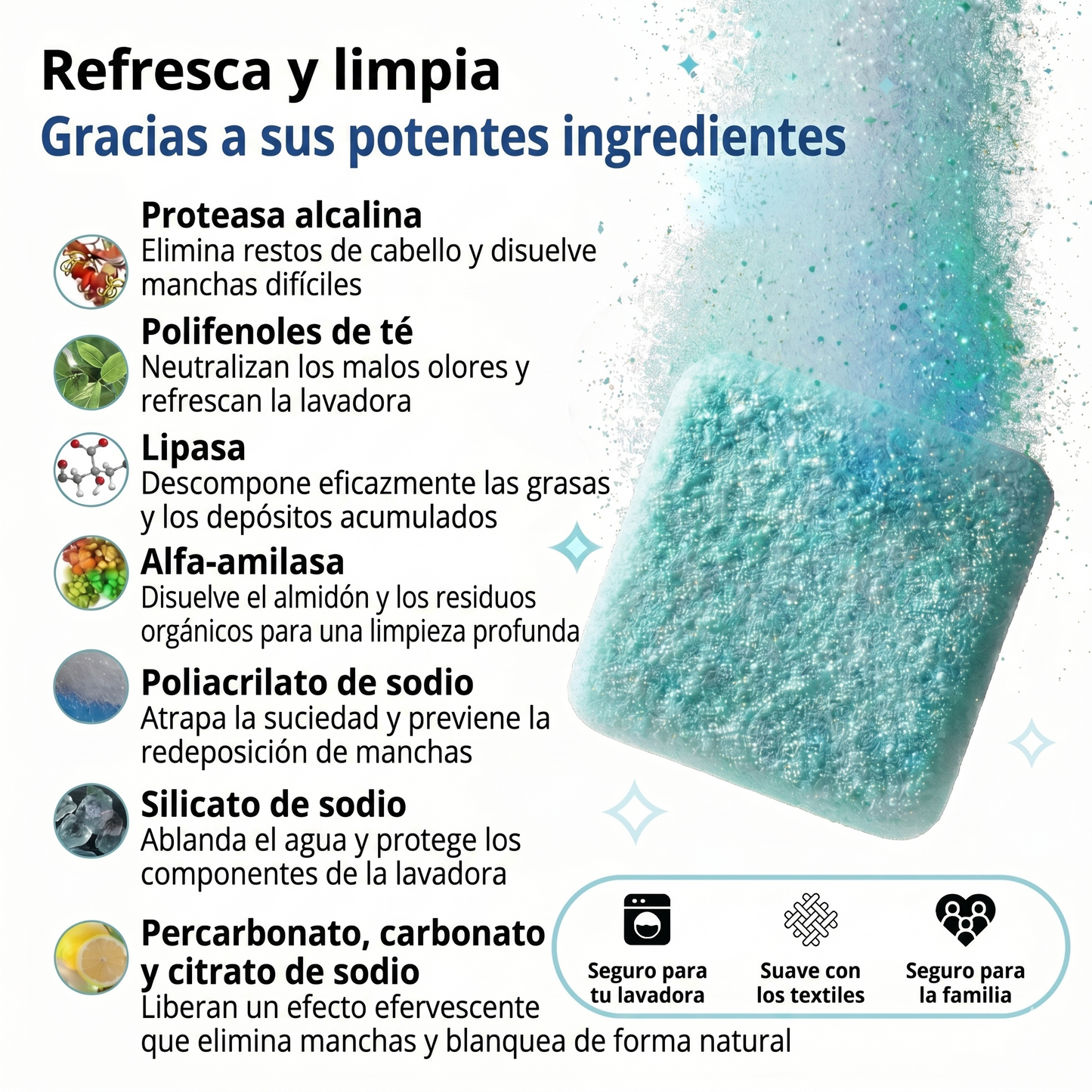 Limpiador profesional de lavadora – enzimas activas