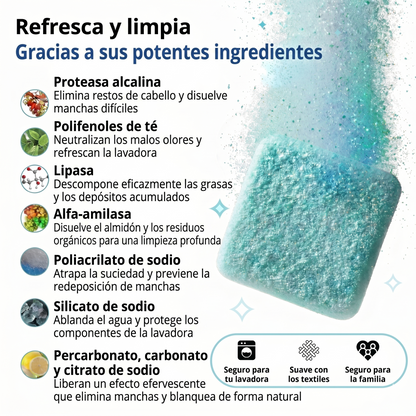 Limpiador profesional de lavadora – enzimas activas